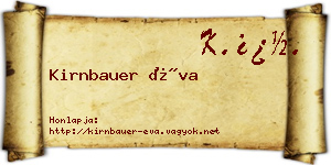 Kirnbauer Éva névjegykártya
